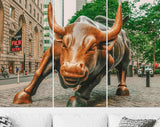 Charging Bull Canvas Print // Wall Street Bull Wall Decor // The Symbol of Aggressive Financial Optimism and Prosperity