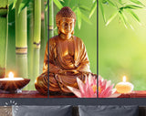 Buddha Canvas Print // Buddha Statue With Candles // Canvas Wall Art