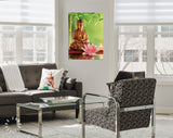 Buddha And Lotus Canvas Print // Buddha Statue With Lotus // Canvas Wall Art