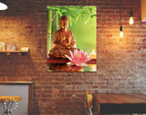 Buddha And Lotus Canvas Print // Buddha Statue With Lotus // Canvas Wall Art