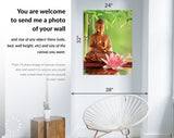 Buddha And Lotus Canvas Print // Buddha Statue With Lotus // Canvas Wall Art