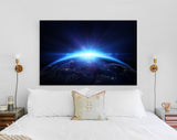 Blue Sunrise America Canvas Print // Horizon Blue Shining In The USA // Canvas Wall Art