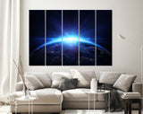 Blue Sunrise America Canvas Print // Horizon Blue Shining In The USA // Canvas Wall Art