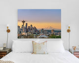 Seattle Sunrise Canvas Print // Seattle Sunrise and Mount Rainier // Wall Art