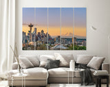 Seattle Sunrise Canvas Print // Seattle Sunrise and Mount Rainier // Wall Art