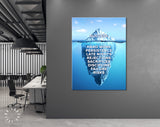 Success Is An Iceberg Canvas Print // The Iceberg Theory of Success // Office Wall Decor // Motivational Modern Art