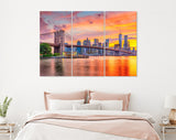 Lower Manhattan Canvas Print // Lower Manhattan Skyline and Brooklyn Bridge New York // Canvas Wall Art