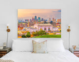 Kansas City Canvas Print // Kansas City Missouri USA Downtown Skyline // Canvas Wall Decor