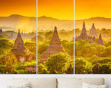 Myanmar Temples Canvas Print // Bagan Myanmar Temples In The Archaeological Zone // Canvas Wall Decor