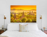 Myanmar Temples Canvas Print // Bagan Myanmar Temples In The Archaeological Zone // Canvas Wall Decor