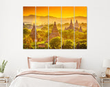 Myanmar Temples Canvas Print // Bagan Myanmar Temples In The Archaeological Zone // Canvas Wall Decor