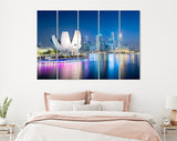 Singapore Canvas Print // Singapore Skyline At The Marina During Twilight // Canvas Wall Decor