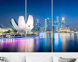 Singapore Canvas Print // Singapore Skyline At The Marina During Twilight // Canvas Wall Decor