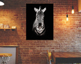 Zebra Canvas Print // Burchell's Zebra Black And White Portrait // Canvas Wall Art