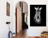 Zebra Canvas Print // Burchell's Zebra Black And White Portrait // Canvas Wall Art