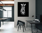 Zebra Canvas Print // Burchell's Zebra Black And White Portrait // Canvas Wall Art