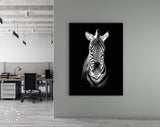 Zebra Canvas Print // Burchell's Zebra Black And White Portrait // Canvas Wall Art