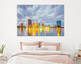 Toledo Canvas Print // Toledo Ohio USA downtown skyline on the Maumee River // Canvas Wall Decor