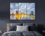 Toledo Canvas Print // Toledo Ohio USA downtown skyline on the Maumee River // Canvas Wall Decor