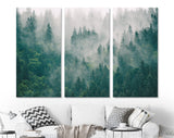 Misty Forest Canvas Print // Misty Mountain Landscape Wall Art