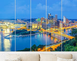 Pittsburgh Canvas Print // Pittsburgh Pennsylvania USA Downtown Skyline // Canvas Wall Decor