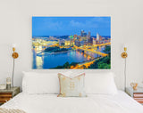 Pittsburgh Canvas Print // Pittsburgh Pennsylvania USA Downtown Skyline // Canvas Wall Decor