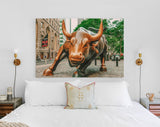 Charging Bull Canvas Print // Wall Street Bull Wall Decor // The Symbol of Aggressive Financial Optimism and Prosperity