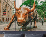 Charging Bull Canvas Print // Wall Street Bull Wall Decor // The Symbol of Aggressive Financial Optimism and Prosperity