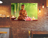 Buddha Canvas Print // Buddha Statue With Candles // Canvas Wall Art