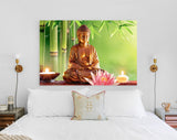 Buddha Canvas Print // Buddha Statue With Candles // Canvas Wall Art