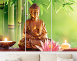 Buddha Canvas Print // Buddha Statue With Candles // Canvas Wall Art