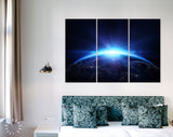 Blue Sunrise America Canvas Print // Horizon Blue Shining In The USA // Canvas Wall Art