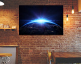 Blue Sunrise America Canvas Print // Horizon Blue Shining In The USA // Canvas Wall Art