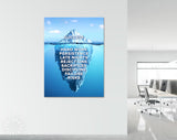 Success Is An Iceberg Canvas Print // The Iceberg Theory of Success // Office Wall Decor // Motivational Modern Art