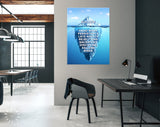 Success Is An Iceberg Canvas Print // The Iceberg Theory of Success // Office Wall Decor // Motivational Modern Art