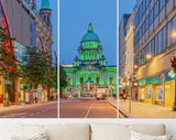 Belfast Canvas Print // The Belfast City Hall at Donegall Square in Belfast Northern Ireland at Night