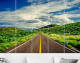 Green Desert Road Canvas Print // Cactus And Bushes Line The Highway