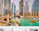 Chicago Canvas Print // Chicago Illinois USA Sightseeing Cruise And Skyline On The River. // Canvas Wall Decor