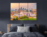 Kansas City Canvas Print // Kansas City Missouri USA Downtown Skyline // Canvas Wall Decor