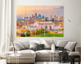 Kansas City Canvas Print // Kansas City Missouri USA Downtown Skyline // Canvas Wall Decor