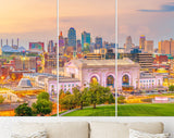 Kansas City Canvas Print // Kansas City Missouri USA Downtown Skyline // Canvas Wall Decor