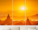 Bagan Canvas Print // Bagan Myanmar Temples In The Archaeological Zone // Canvas Wall Decor