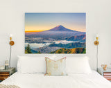 Mt Fuji Canvas Print // Mountain Fuji Japan over Kawaguchi Lake // Canvas Wall Decor