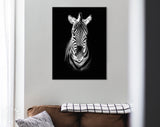 Zebra Canvas Print // Burchell's Zebra Black And White Portrait // Canvas Wall Art