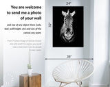 Zebra Canvas Print // Burchell's Zebra Black And White Portrait // Canvas Wall Art