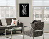 Zebra Canvas Print // Burchell's Zebra Black And White Portrait // Canvas Wall Art