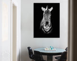 Zebra Canvas Print // Burchell's Zebra Black And White Portrait // Canvas Wall Art