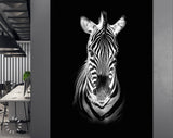 Zebra Canvas Print // Burchell's Zebra Black And White Portrait // Canvas Wall Art