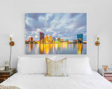 Toledo Canvas Print // Toledo Ohio USA downtown skyline on the Maumee River // Canvas Wall Decor