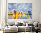 Toledo Canvas Print // Toledo Ohio USA downtown skyline on the Maumee River // Canvas Wall Decor